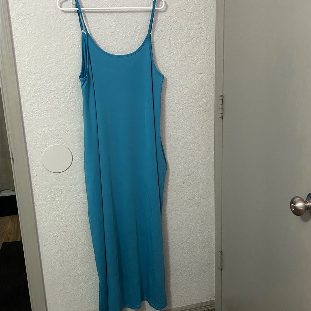 Blue Sleeveless Maxi Dress